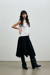 VIVI UNBALANCED SLEEVELESS TOP / WHITE
