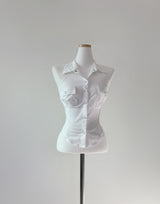 Eriso button halter top (white)