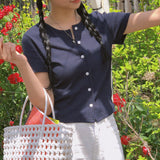ダインボタン半袖Tシャツ
