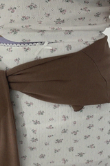ソフト フラワー フリル トップ アンド ミディスカート セット (IVORY, BROWN 2COLORS!)