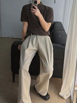 ASCLO Two Tuck Wide Cotton Pants (3color)