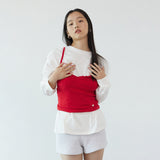 Ruffle bra top_red