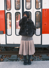 Fluffy Midi Skirt / Beige