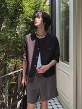 Bly ストライプショートスラックス