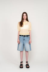 SEE-THROUGH COLLAR HALF KNIT (LEMON)