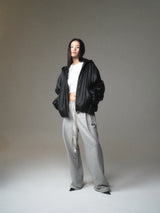 BLACK HOODED JACKET