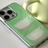 [Epoxy] ドリンク(Matcha)シルバーバンパーケース