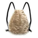 Ribbon Gym Sack [Beige Fur]