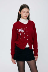 EIRIN WOOL CARDIGAN / RED