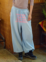 WASHED WIDE SWEATPANTS LIGHT BLUE