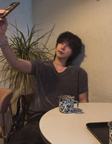 ロバートベロアVネックショートスリーブTシャツ