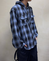 Detention Check Hooded Shirt (Blue)