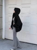 [Bellied made/Overfit] モーブニングカラーブロッキング2ウェイフード付きジップアップ