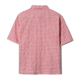 Artwork Check Crop shirts (Red)