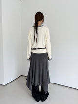 check frill cardigan 
