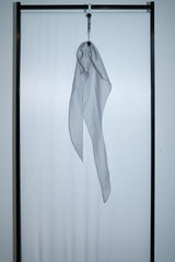 V-Neck Scarf-Set Dress (Blue Gray)