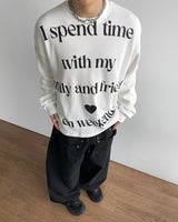 Spend Lettering Waffle Long Sleeve