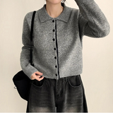 Monet Snap Color Scheme Point Boxy Knit Cardigan