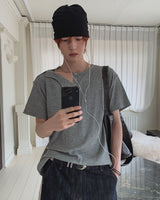 ネビショルダースナップヘンリーネックショートスリーブTシャツ