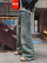 Denti Damage Brush Denim Pants