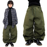 wide back pocket cotton pintuck pants