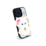SUN CASE BEADS BEAR WHITE CREAM (GLOSSY BLACK)