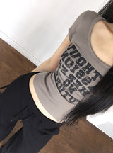 クボリブレタリングスリム半袖Tシャツ
