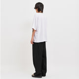 オーバーサイズドシルケットスクープネックTシャツホワイト