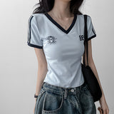 95 V-neck Uniform St Cropped Short-Sleeved (4 colors) 