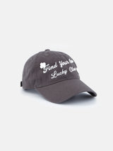 Lucky Clover Cap-Charcoal