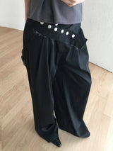 Stud belt wide trousers