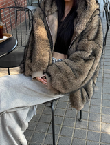 [Unisex] Fur 2way hood zip up(4color)