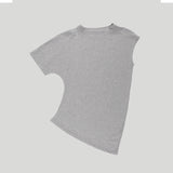 ASYMMETRIC DRAPED T-SHIRT: MELANGE