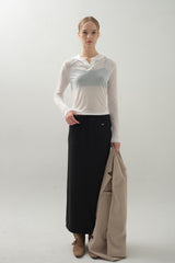 Mild Tencel Hoodie Top_White