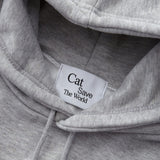 Cat Save The World Pixel art hoodie (Gray, Black)