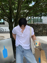 Look Travis Soft Slub Henley Neck Short Sleeve T-Shirt