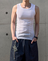 Cutting Line Ribbed Sleeveless Top