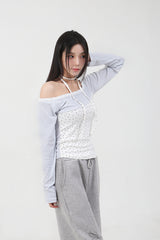 Lace Mini Star T-shirt_white