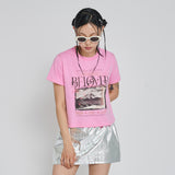 ビラブドオーバーTシャツ　ピンク