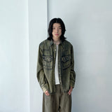 Denim Vintage Washed Double Pocket Boxy Shirt
