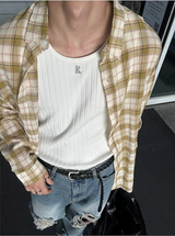 [S/S] ルーズフィットチェックシャツ(3color)