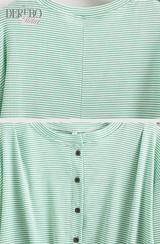 Mint Loose Stripe Long Sleeve T-shirt