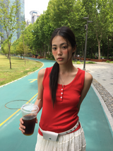 ログヘンリーネックスリーブレストップス (5color)
