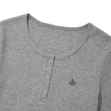 KIRSH プレーンスリムフィットヘンリーネックTシャツ【グレー】