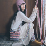 hippie button cross bag pink