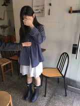 ハチニベーシックチェック長袖シャツ