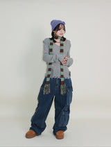 Zelda Double Pocket String Wide Denim Pants