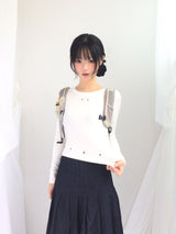 Eyelet Cropped Punching T