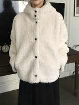 Foaming High Neck Poggle Fur Hooded Jacket (3c)