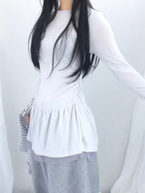 シフォンフリルラインドレス